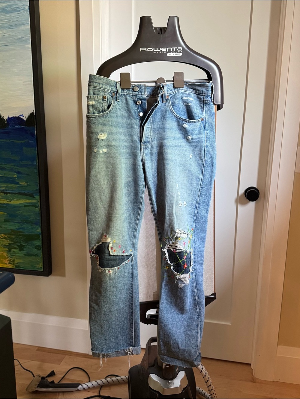 Levi’s 501s hand embroidered